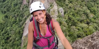 A funcionária pública Daiane Marques, de 36 anos, morreu ao cair de uma altura de quase 100 metros enquanto praticava rapel na Pedra do Elefante, no município de Andradas (MG)  Foto: Reprodução/Redes Sociais