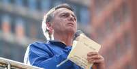 O ex-presidente Jair Bolsonaro responsabiliza o governo Lula pelo tarifaço dos EUA  Foto: Felipe Rau/Estadão / Estadão