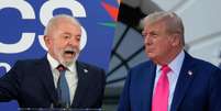 Antes do anúncio da tarifa de 50% sobre a importação de produtos brasileiros para os EUA, Lula e Trump tinham trocado farpas durante a cúpula do Brics, ocorrida no fim de semana, no Rio de Janeiro.  Foto: © Eraldo Peres, Julia Demaree Nikhinson / AP / Montage RFI / RFI