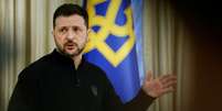 Volodymyr Zelenskiy em Kiev
 4/4/2025   REUTERS/Alina Smutko  Foto: Reuters