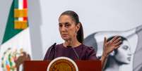 Claudia Sheinbaum, presidente do México, reagiu a tarifas de Trump  Foto: Getty Images