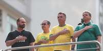 Ato na Avenida Paulista, em setembro de 2024, convocado por Jair Bolsonaro, reuniu Eduardo, Silas Malafaia e Tarcísio de Freitas  Foto: Tiago Queiroz/Estadão / Estadão