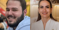 Empresário Gabriel Tacca (à esquerda), é suspeito de mandar matar suposto amante de sua esposa, a médica ginecologista Sabrina Iara de Mello (à direita)  Foto: Reprodução/Instagram/Gabriel Tacca/Dra Sabrina Mello