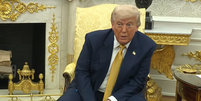 Trump volta a criticar julgamento contra Jair Bolsonaro (PL) em coletiva no Salão Oval da Casa Branca  Foto: Reprodução