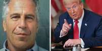 None  Foto: Jeffrey Epstein e Donald Trump ( Reprodução e Win McNamee/Getty Images) / Rolling Stone Brasil