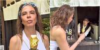 Luciana Gimenez experimenta sorvete coberto com folha de ouro no Japão  Foto: Reprodução/Instagram