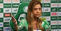 Leila Pereira, presidente do Palmeiras, em entrevista coletiva Foto: Gávea News