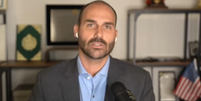 Eduardo Bolsonaro em entrevista  Foto: Reprodução/Youtube/CNN