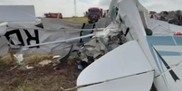 Avião que caiu em São José do Rio Preto, interior de São Paulo  Foto: Reprodução/Instagram/@corpodebombeirosdapmesp