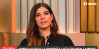 Andreia Sadi se emociona ao falar da morte de Preta Gil  Foto: Reprodução/GloboNews