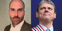 Eduardo Bolsonaro volta a criticar Tarcísio de Freitas  Foto: Reprodução/Instagram/eduardobolsonaro/FELIPE MARQUES/ZIMEL PRESS/ESTADÃO CONTEÚDO
