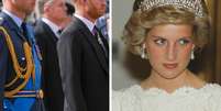 William e Harry não herdarão casa em que Princesa Diana morou e está enterrada  Foto: Montagem/Fotos: Emilio Morenatti - WPA Pool/Getty Images e Terry Fincher/Arquivo Princesa Diana/Getty Images