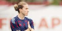 Filipe Luís, durante treino do Flamengo Foto: Gávea News