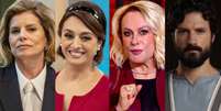 Odete Roitman ('Vale Tudo', Globo), Catia Fonseca, Ana Maria Braga ('Chef de Alto Nível', Globo) e Saulo/Paulo (Murilo Cezar, 'Paulo, o Apóstolo', Record)  Foto: Reprodução/Divulgação