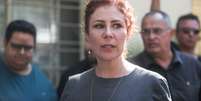 Coletiva da deputada Carla Zambelli (PL-SP), em maio, após ser condenada pelo Supremo Tribunal Federal (STF).  Foto: Felipe Rau/Estadão / Estadão