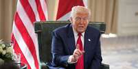 O presidente dos Estados Unidos, Donald Trump, assinou nesta quarta-feira, 30, o decreto que oficializa, com algumas exceções, tarifas de 50% aos produtos exportados pelo Brasil Foto: Andrew Harnik/Getty Images