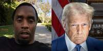 Donald Trump considera perd&atilde;o presidencial ao rapper, segundo site americano  Foto: @diddy via Instagram e Daniel Torok/Trump Vance Transition Team/Divulga&ccedil;&atilde;o / Estad&atilde;o