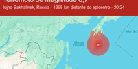 Terremoto de grande magnitude atinge a Russia  Foto: Reprodução/Google