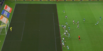 VAR marcou impedimento de Gustavo Gomez no gol de Maurício  Foto: Reprodução/TV Globo