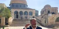 Ben-Gvir liderou orações judaicas no Monte do Templo, na Jerusalém Oriental ocupada  Foto: Reprodução/X/@itamarbengvir / BBC News Brasil