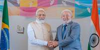 O presidente Lula telefonou para o Primeiro-Ministro da Índia, Narendra Modi, nesta quinta-feira, 7. Na foto, de 21/05/2023, os dois aparecem em encontro no Japão.  Foto: Imagem de arquivo/Divulgação/Ricardo Stuckert/PR