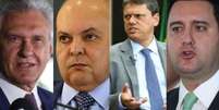 Ronaldo Caiado, Ibanes Rocha, Tarcísio de Freitas e Ratinho Jr  Foto: Agência Brasil 