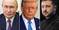 Putin, Trump e Zelensky tentam chegar a um cessar-fogo  Foto: ANSA / Ansa - Brasil