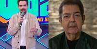 João Silva homenageou o pai, Faustão, na TV no Dia dos Pais  Foto: Reprodução/SBT/Instagram / Mais Novela