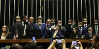 A C&acirc;mara dos Deputados ficou ocupada por cerca de 30 horas por parlamentares bolsonaristas em protesto &agrave; pris&atilde;o domiciliar do ex-presidente  Foto: Jos&eacute; Cruz/Ag&ecirc;ncia Brasil