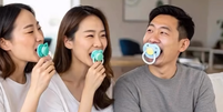 Uso de chupetas em adultos vira tendência na China Foto: Reprodução/TikTok