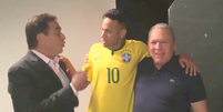 Amaury Jr., Neymar e Sidney Oliveira, dono da Ultrafarma  Foto: Reprodu&ccedil;&atilde;o~/Youtube