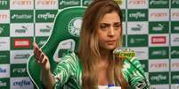 Leila Pereira, presidente do Palmeiras, em entrevista coletiva  Foto: Leila Pereira, presidente do Palmeiras, em entrevista coletiva ( Cesar Greco/Palmeiras) / G&aacute;vea News