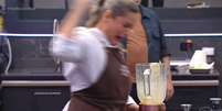 Bruna Lopes sofre acidente com liquidificador no Chef de Alto N&iacute;vel  Foto: Reprodu&ccedil;&atilde;o | Globoplay