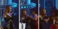 Joelma briga com f&atilde; por microfone  Foto: Reprodu&ccedil;&atilde;o | Twitter