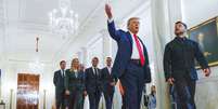 Donald Trump e Volodymyr Zelensky durante reunião na Casa Branca  Foto: ANSA / Ansa - Brasil