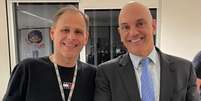 O perito computacional Eduardo Tagliaferro ao lado do ministro Alexandre de Moraes.  Foto: @edutagliaferro via Instagram / Estadão