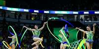 Equipe brasileira no Mundial de Ginástica Rítmica  Foto: MeloGym/CBG