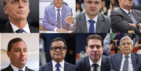 Na foto, da esquerda para direita os oito réus do núcleo crucial da trama golpista: Jair Bolsonaro, Braga Netto, Anderson Torres, Paulo Sérgio Nogueira, Mauro Cid, Almir Garnier, Alexandre Ramagem e Augusto Heleno  Foto: Ton Molina/Antonio Augusto/STF