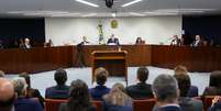 A Primeira Turma do Supremo Tribunal Federal (STF) julga a ação penal contra o ex-presidente Jair Bolsonaro e outros sete réus pela tentativa de golpe de Estado em 2022   Foto: Gustavo Moreno/STF