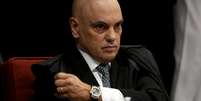 O ministro Alexandre de Moraes, do Supremo Tribunal Federal (STF), durante a primeira sessão de julgamento da ação penal contra o ex-presidente Jair Bolsonaro (PL) e outros sete réus pela tentativa de golpe de Estado.  Foto: Fátima Meira/Enquadrar/Estadão Conteúdo