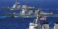 Navios dos EUA no Mar do Caribe, perto da Venezuela  Foto: ANSA / Ansa - Brasil