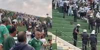 Confus&atilde;o teve in&iacute;cio logo ap&oacute;s torcedor cair em fosso de est&aacute;dio  Foto: Raul Godoy/Terra