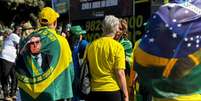 Manifestantes pediram anistia a Bolsonaro durante ato em Brasília  Foto: Deborah Sena/Terra
