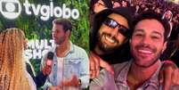 Rodrigo Mussi foi entrevistado pela equipe da Globo e aproveitou o line-up ao lado de Pedro Scooby  Foto: Reprodu&ccedil;&atilde;o