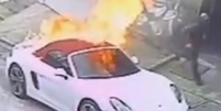Porsche foi incendiado por criminosos em SP  Foto: Reprodução