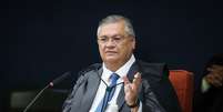 Flávio Dino, ministro do STF, no 3º dia do julgamento da trama golpista   Foto: Gustavo Moreno/STF