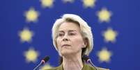 A presidente da Comiss&atilde;o Europeia, Ursula von der Leyen  Foto: AP - Pascal Bastien / RFI