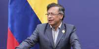 O presidente colombiano Gustavo Petro em Santiago, em julho.  Foto: © AP/Esteban Felix / RFI