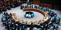 Reuni&atilde;o do Conselho de Seguran&ccedil;a da ONU, em Nova York, em 5 de agosto de 2025.  Foto: &copy; Eduardo Munoz / REUTERS / RFI