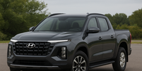 Proje&ccedil;&atilde;o realista da pr&oacute;xima picape da Hyundai com base da Chevrolet S10  Foto: Guia do Carro/Chat GPT